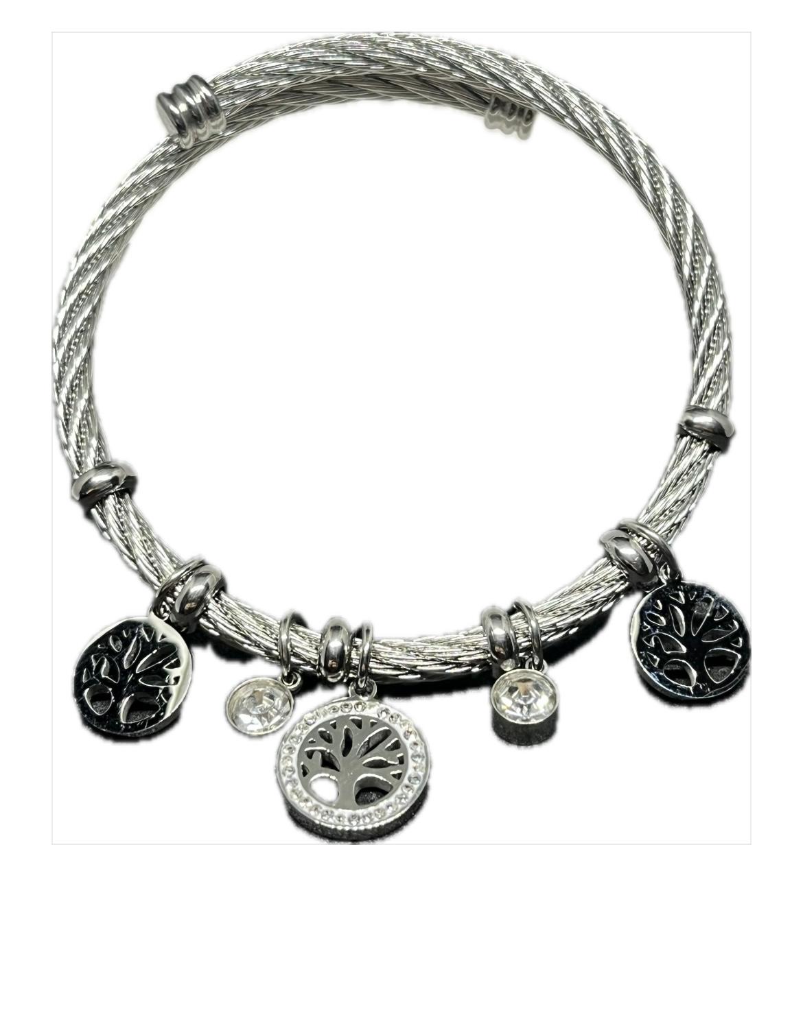 Çelik Hayat Ağacı Bileklik